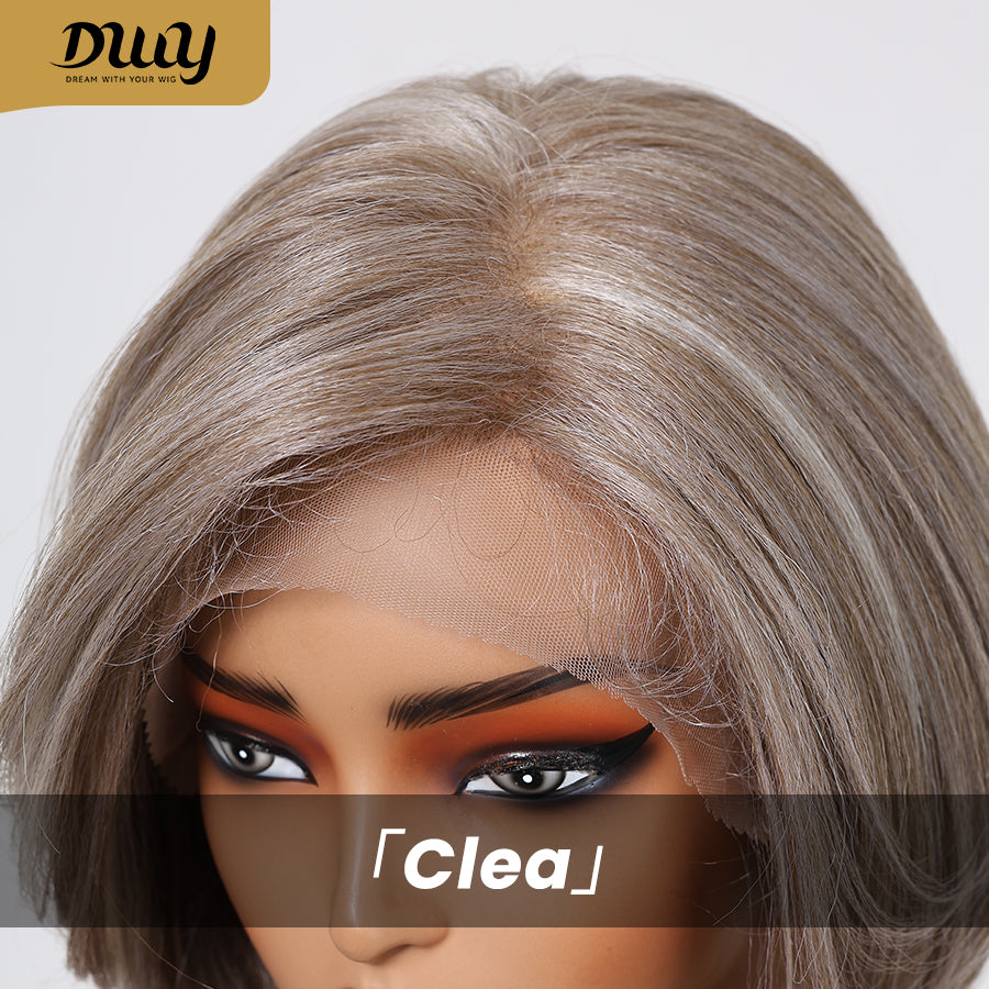 Clea-DWY 13x6 Lace Front 10 Inches Bob Blonde with Highlights Glueless Synthetic Wig