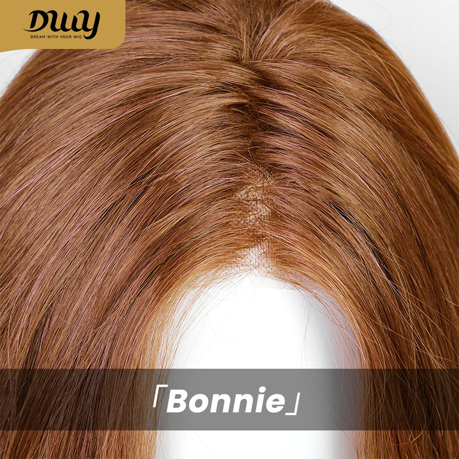 Bonnie C-DWY Mono Lace Front Free Part Mid-Length Curly Reddish Brown Glueless Synthetic Wig