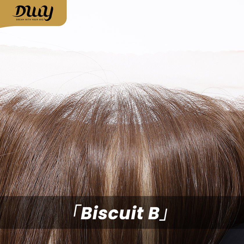Biscuit-DWY Filter Lace 13×6 Body Waves Dark Brown Blonde Highlights Wig