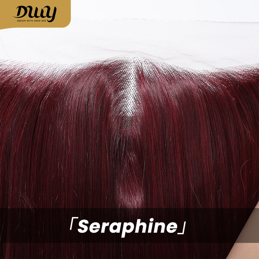 Seraphine-DWY Filter Lace 28-Inch Silky Straight Burgundy Lace Front Wig – 13x6 Free Part