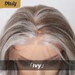 Ivy C- DWY 13×6 Lace Front Free Part Long-Length Wavy Ash Blonde Highlighted Glueless Synthetic Wig for Women 22 Inches