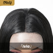 DWY 30-Inch Lace Front Wig - Silk Straight Natural Synthetic Wig with Middle Parting T-Part Design