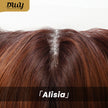Alisia-DWY Lace Front T-Part Long Curly Orange Synthetic Wig With Side Bangs