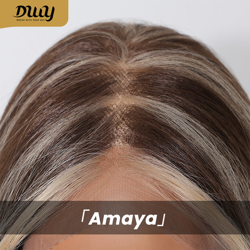 DWY Free Part Long Length Wavy Brown Hair Wig
