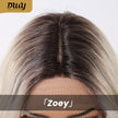 Zoey-DWY Lace Front T-Part Ombre Blonde Long Wavy Synthetic Wig