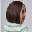 DWY Lace front 10 Inch Bob brown with golden highlight short straight wig DWY-BL66085-1