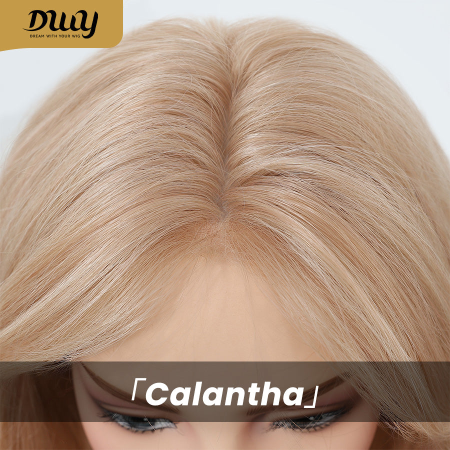 Calantha - DWY New Design Filter Lace 28 Inch Wavy Blonde Glueless Synthetic Wig
