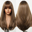 [LIMITED CLEARANCE]  DWY Machine Made Brown Straight Realistic Cute Hair Glueless Synthetic Wig for Women 24 Inches Pixie Cut Wigs Shaggy Wig Deep Wavy Wigs Deep Wave Wigs