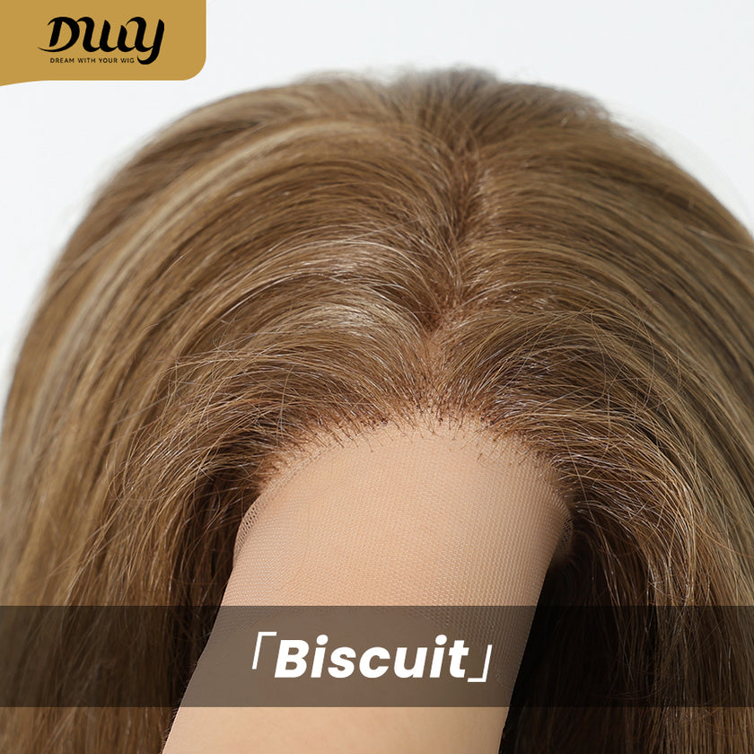 Biscuit -DWY 13×6 Lace Front Free Part Long-Length Body Wavy Highlighted Glueless Synthetic Wig
