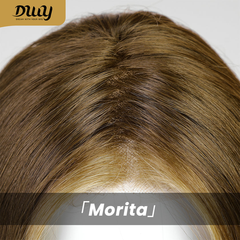 Morita-DWY Mono Lace Front Free Part Long Highlighted Blonde Synthetic Wig