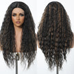 DWY Dark Brown Highlighted Curly T-Part Lace Wig for Black Women