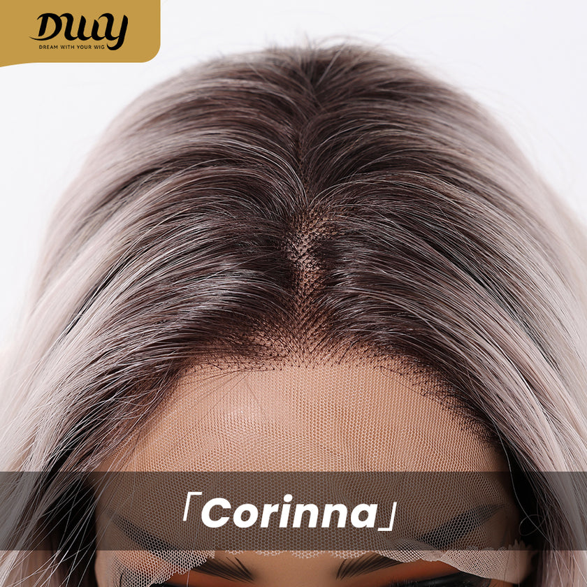 Corinna C-DWY Long Curly Blonde 13×4 Free Part Dark Roots Wig