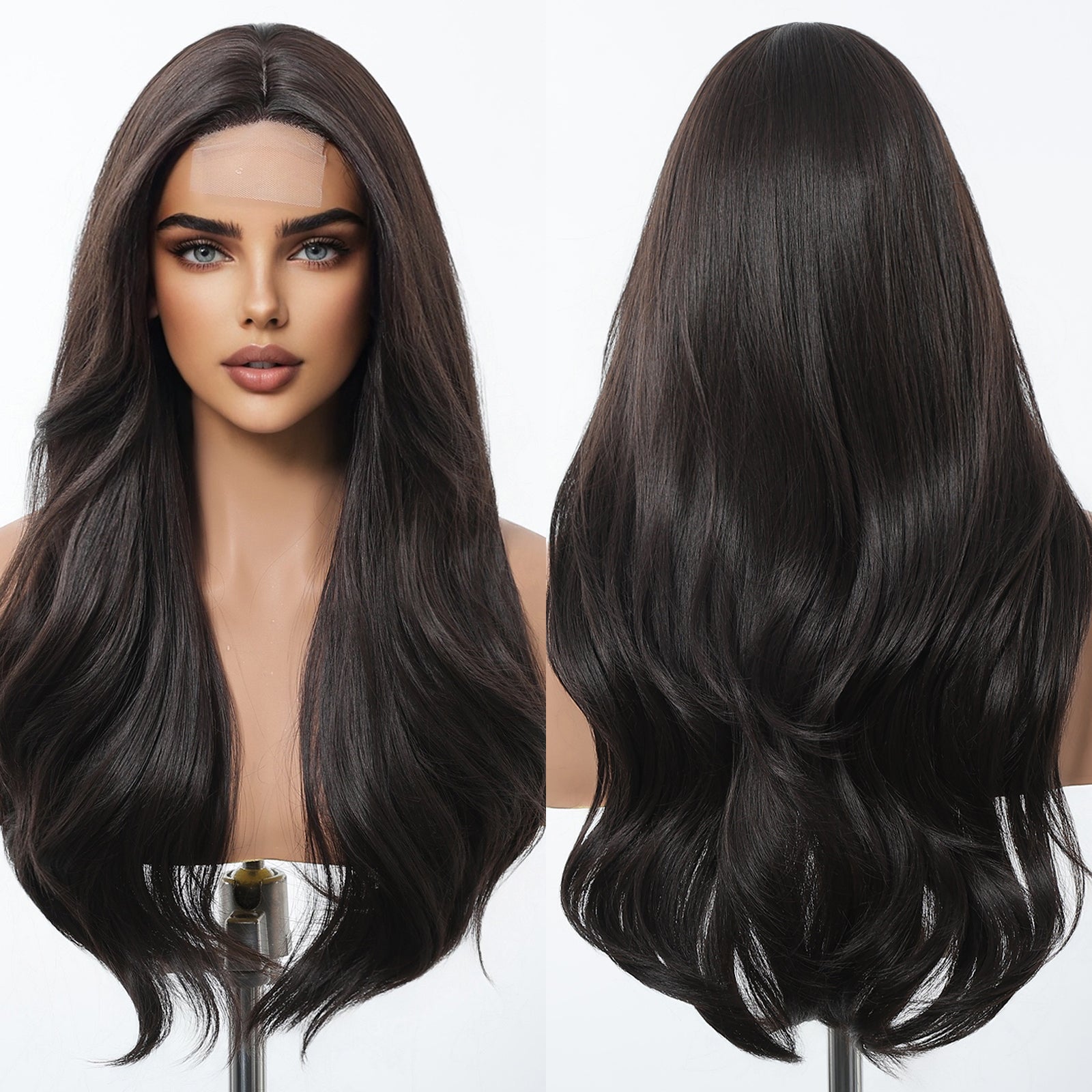 Alissa C-DWY Lace Front Long Natural Brown MINI LACE Part Glueless Synthetic Wig