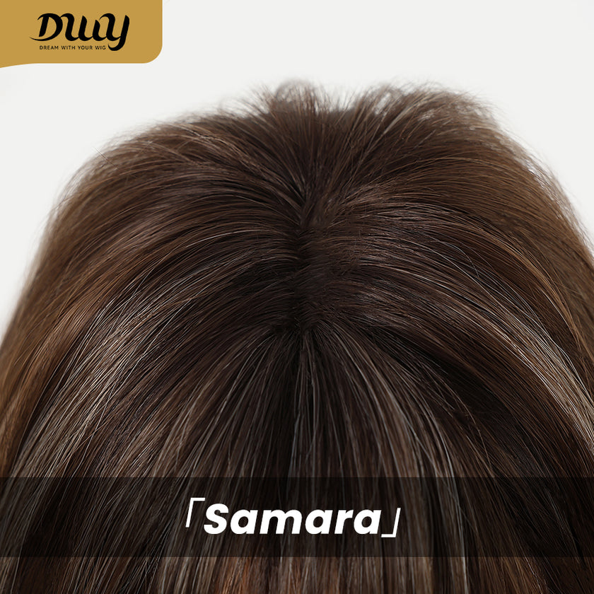 DWY Samara- Wavy MiraScalp Tea Brown with Highlights Glueless Synthetic Wig