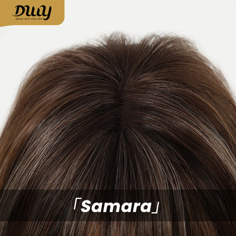 DWY Samara- Wavy MiraScalp Tea Brown with Highlights Glueless Synthetic Wig