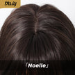 Noelle-DWY Free Part Machine Made Long Layer Wave Tea Black Glueless Synthetic Wig with Bangs for Women 26 Inches