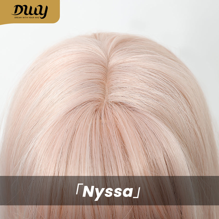 Nyssa-DWY Mirascalp Wave Pink Gradient Brown with Bangs Glueless Synthetic Wig
