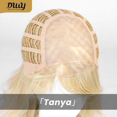 Tanya-DWY Mono Lace Front Free Part Short Natural Wavy Glueless Synthetic Wig