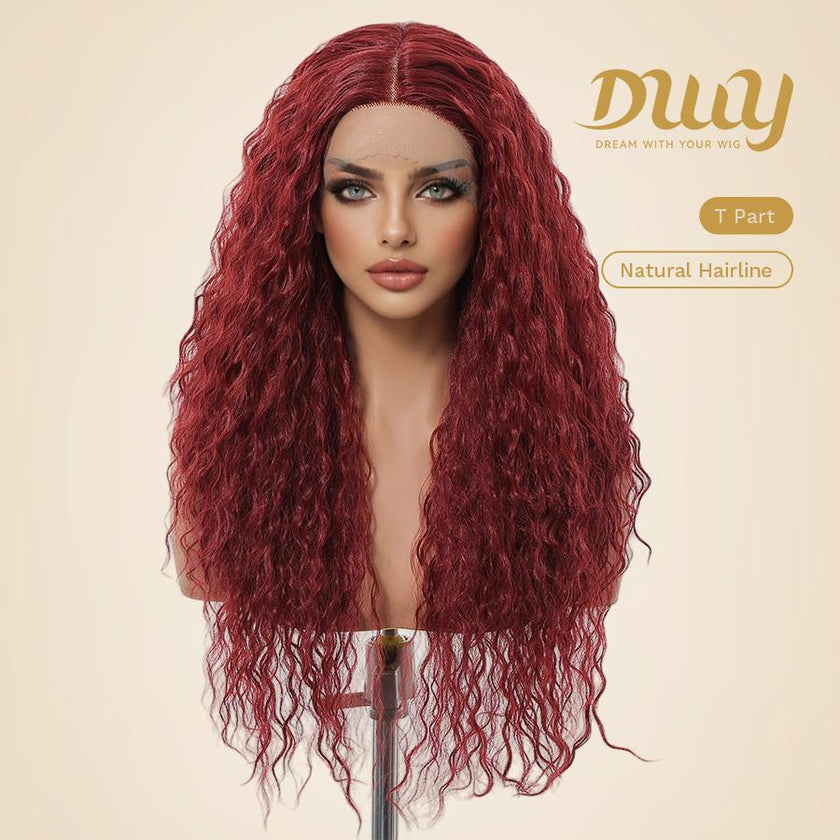 【CLEARANCE SALE】Aislinn- DWY T Part Lace Front T Part Long Latin Curly Hair Glueless Synthetic Wig