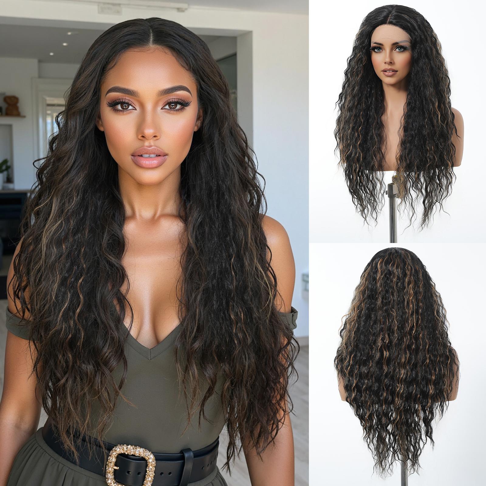 Aislinn C- DWY T Part Lace Front T Part Long Latin Curly Hair Glueless Synthetic Wig