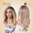 Siena-DWY 13×6 Filter Lace Free Parting Shoulder Length Light Pink Glueless Synthetic Wig