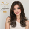 [LIMITED SALE] Liv- DWY 13×6 Lace Front Free Part Mid-Length Feather-cut Dark Ash Brown Glueless Synthetic Wig for Women 20 Inches Large Area Lace Wig