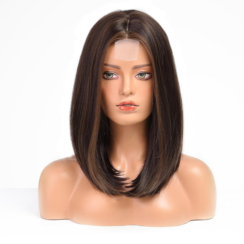 Chaya-DWY Lace Front Natural Jewish Wig Bob Straight Synthetic Wig 7 Shades 14 Inch