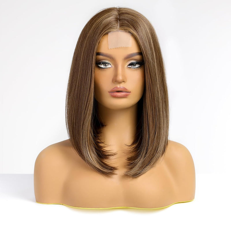 Chaya-DWY Lace Front Natural Jewish Wig Bob Straight Synthetic Wig 7 Shades 14 Inch