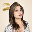 Addison-DWY 16-Inch Glueless Skin Weft Mono Lace Front Synthetic Wig - Mid-Length Brown with Highlights