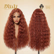 Maeve -DWY Lace Front Long Natural Drity Orange Spanish Wave Middle Part Glueless Synthetic Wig for Women 26 Inches Classic Style