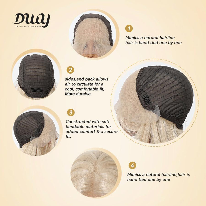 Mae-DWY 28-Inch Wavy Glueless Lace Front Wig for Women