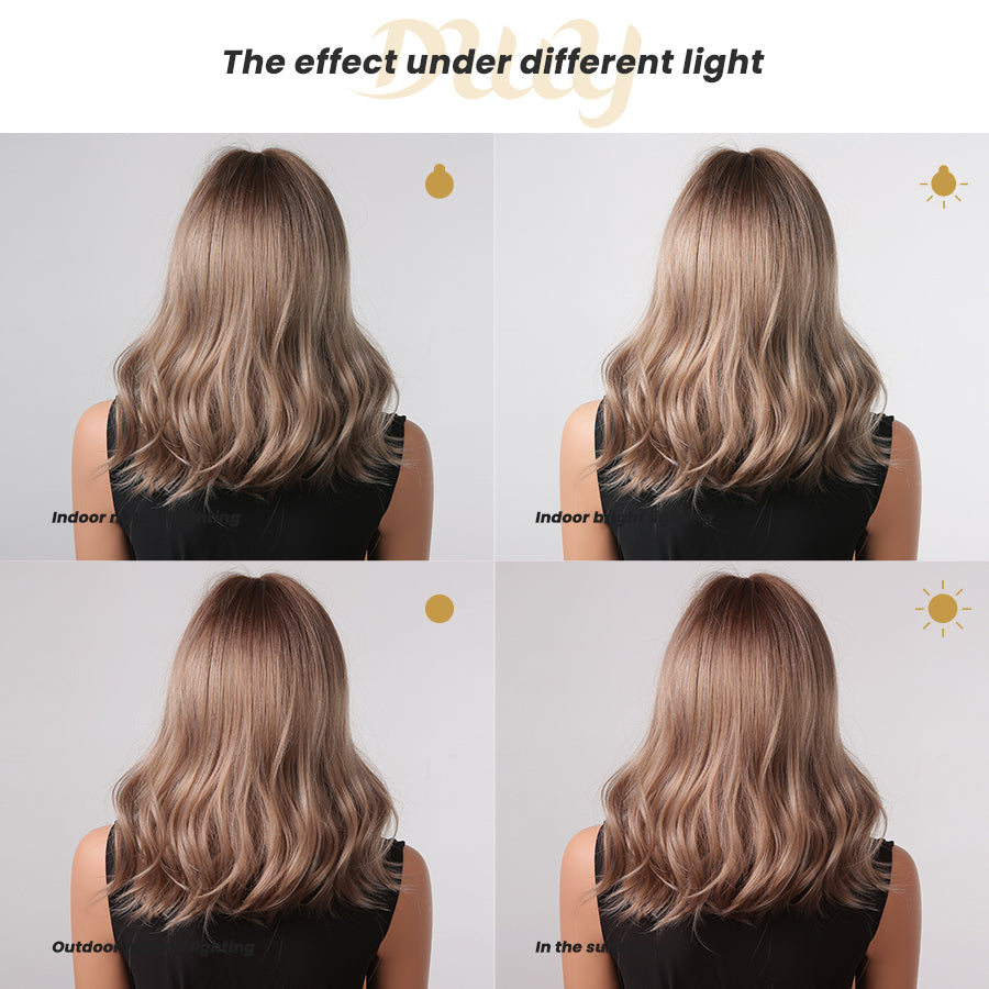DWY Dorian Shoulder-Length Natural Curls Gold Blonde Synthetic Wig