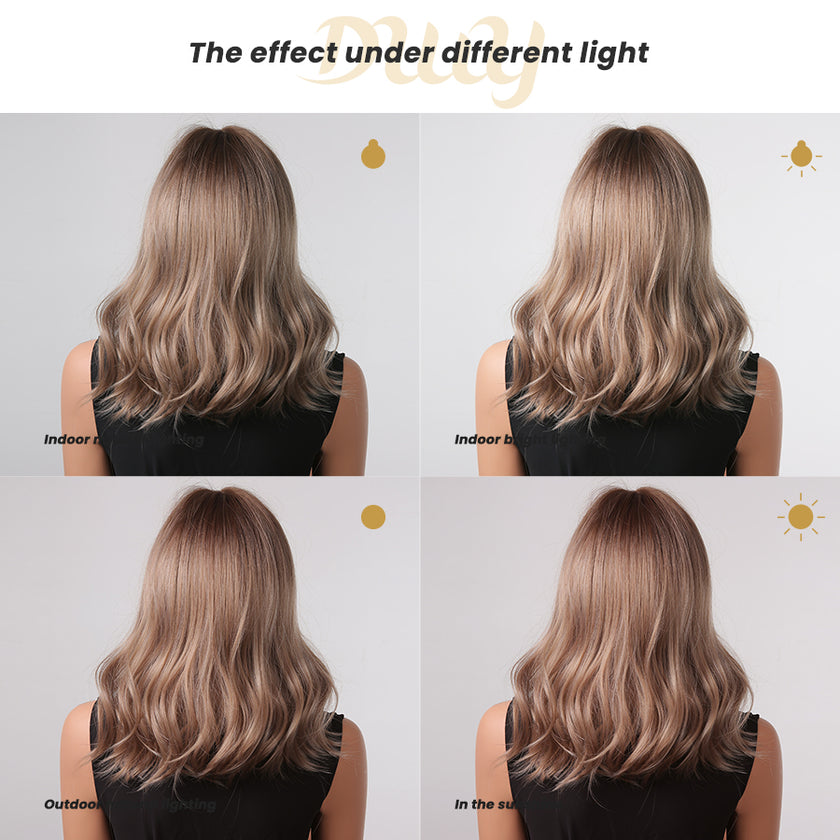 DWY Dorian Shoulder-Length Natural Curls Gold Blonde Synthetic Wig