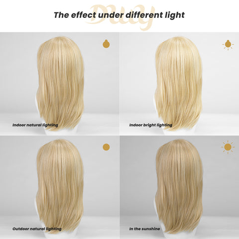 Tanya-DWY Mono Lace Front Free Part Short Natural Wavy Glueless Synthetic Wig