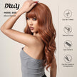 22 Inches Long Curly Brown Wigs with Bangs Synthetic Wigs Women's Wigs for Daily Use,Cosplay or Party Taking Photos LC034-1