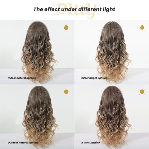 Lacey -DWY Filter Lace 13x6 Lace Front Ombre Blonde Curly Wig with Highlights