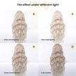 Grace-DWY Lace Front 13x6 Free Part Platinum Blonde Natural Wavy Tresses Synthetic Wig