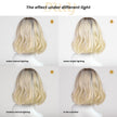 Becca-DWY Mono SkinWeft Free Part Warm Blonde Curly Glueless Synthetic Wig