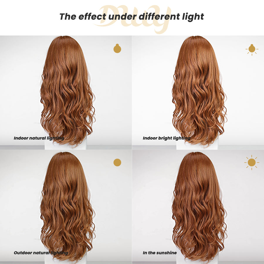 Bonnie C-DWY Mono Lace Front Free Part Mid-Length Curly Reddish Brown Glueless Synthetic Wig