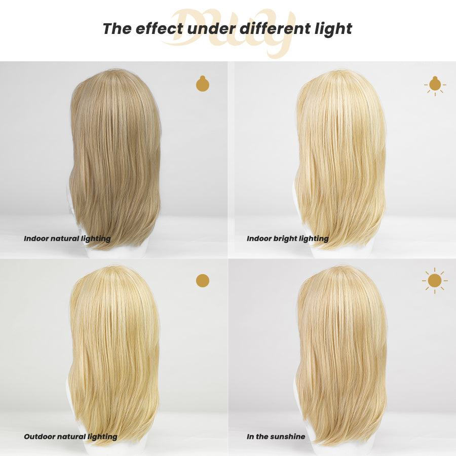 Tanya-DWY Mono Lace Front Free Part Short Natural Wavy Glueless Synthetic Wig