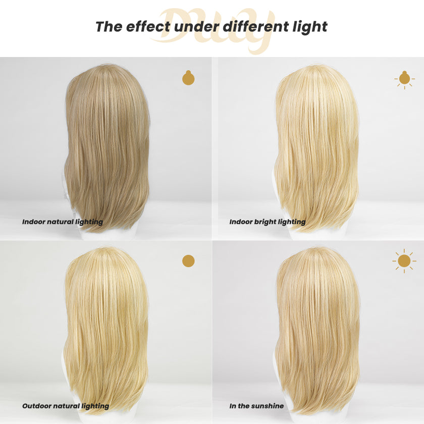 Tanya-DWY Mono Lace Front Free Part Short Natural Wavy Glueless Synthetic Wig