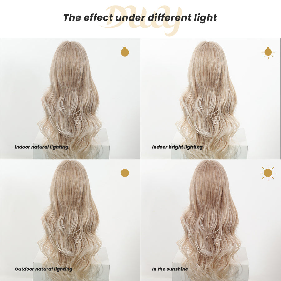 Pre Order-Ines-DWY MiraScalp Free Part Wavy Blonde Realistic Scalp Glueless Synthetic Wig