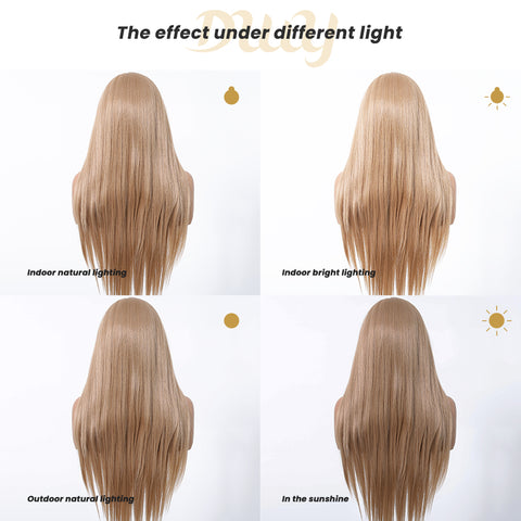 【Early Black Friday】DWY Honey Blonde Free Parting Lace Synthetic Wig - Lowest Price!