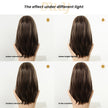 Fable-DWY 13×4 Lace Front Free Part Mid-Length Layer-cut Straight Brown with Highlights Glueless Synthetic Wig for Women 18 Inches