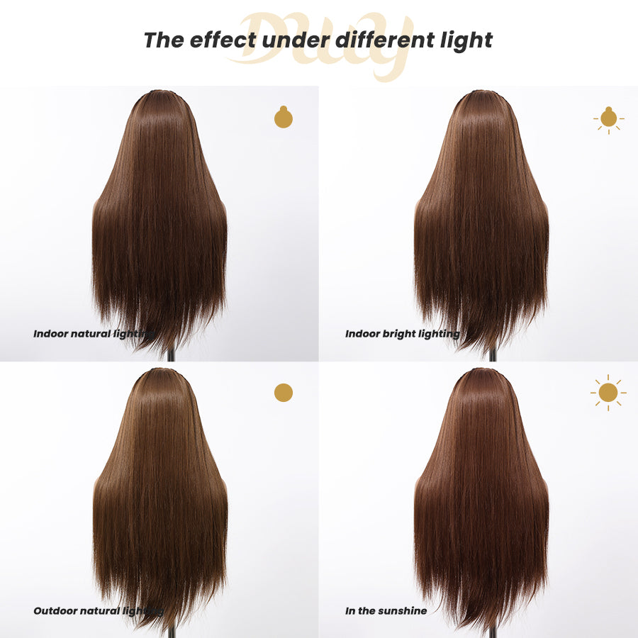 Andrea C- DWY 13x6 Lace Front Wig Glueless Brown Handmade Braiding Heat Resistant Fiber Synthetic Wig