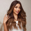 DWY Lace front 22 Inch flax brown long curly wig for women DWY-BL11017-1