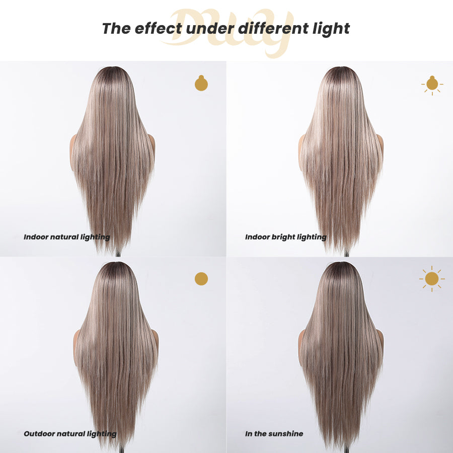 DWY-Lyra Rose Mixed Blonde Free Parting 13*6 Lace Synthetic Wig