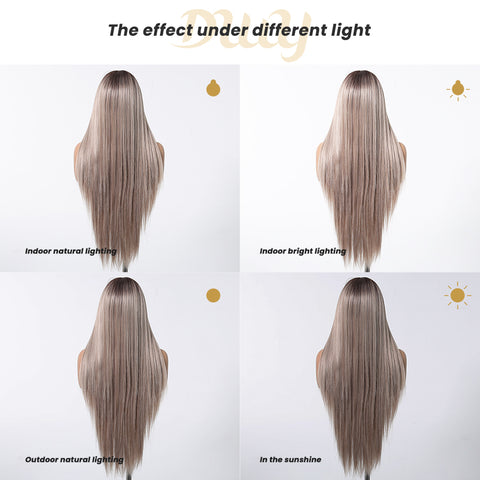 【Early Black Friday】Dwy Lyra Rose Mixed Blonde Free Parting 13*6 Lace Synthetic Wig