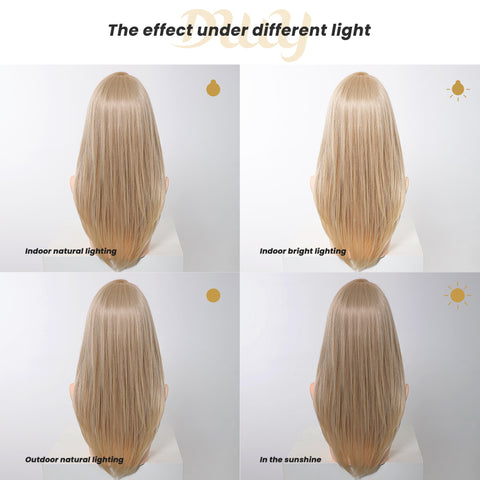 Rowan-DWY Mono Lace Front Free Part Long Straight Blonde Glueless Synthetic Wig
