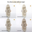 Lumi-DWY Lace Front 13×6 Platinum Blonde Wavy Free Part Synthetic Wig